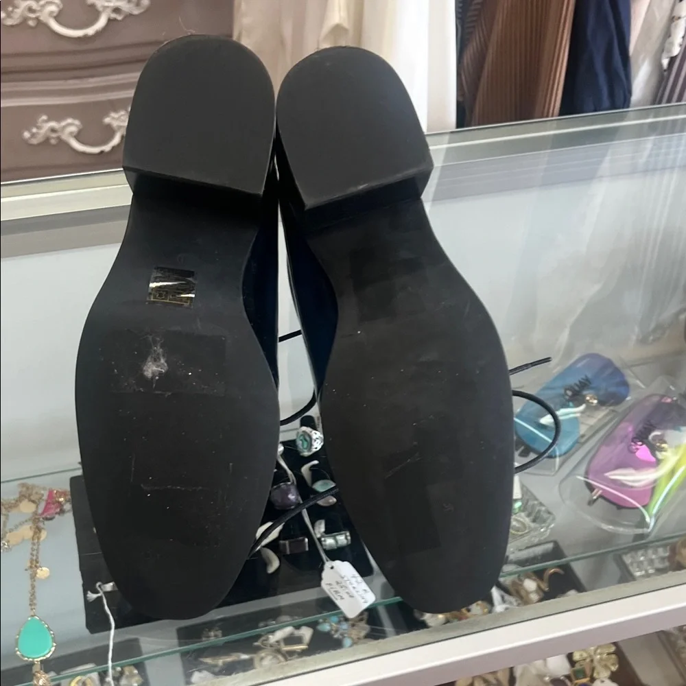 Jeffrey Campbell Shiny Navy Lace-Up Boots - Picture 5 of 7